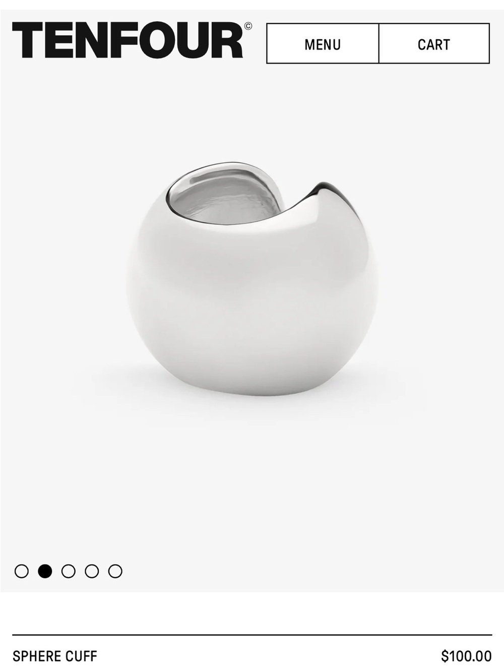 tenfour sphere cuff earring sterling silver sold out victoria paris